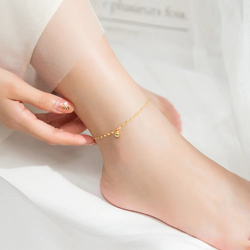 Elegant Pearl Drop Silver Anklet