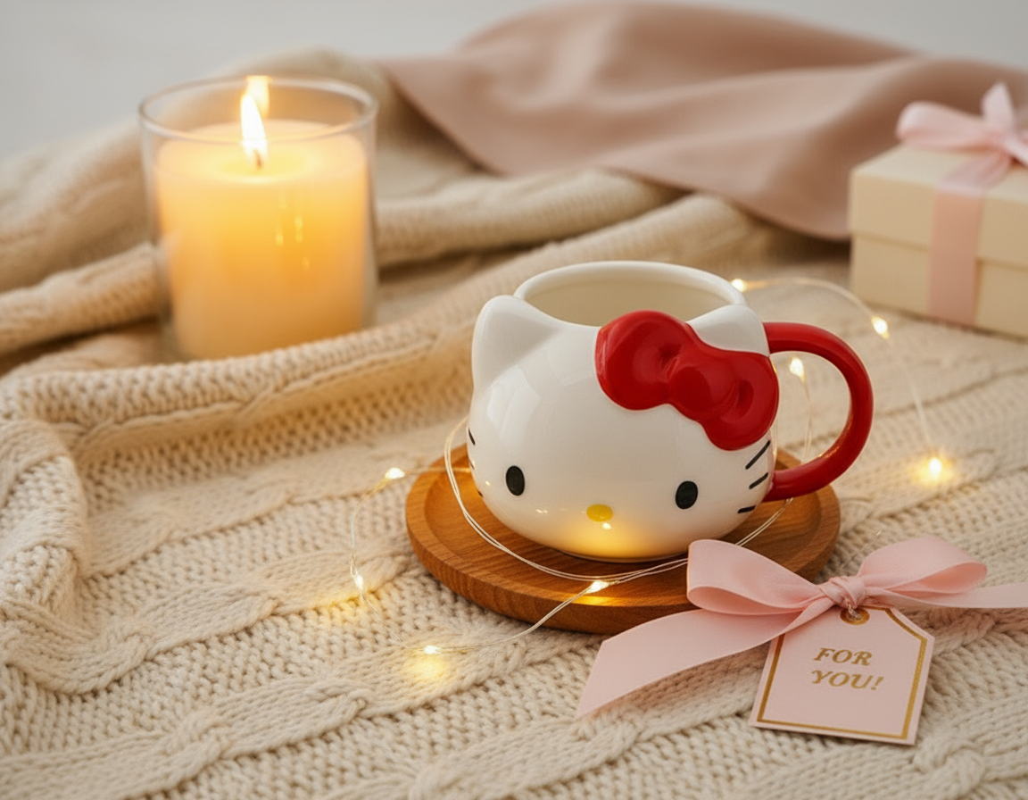 Warm and cozy gift-ready photo of Cute Sanrio 3D Ceramic Mug