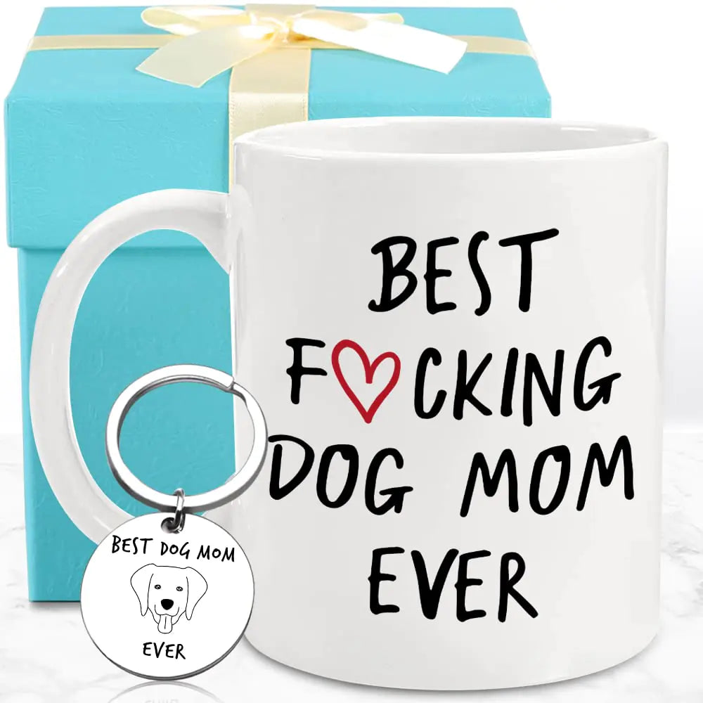 Best Dog Mom Ever Coffee Mug & Keychain Set