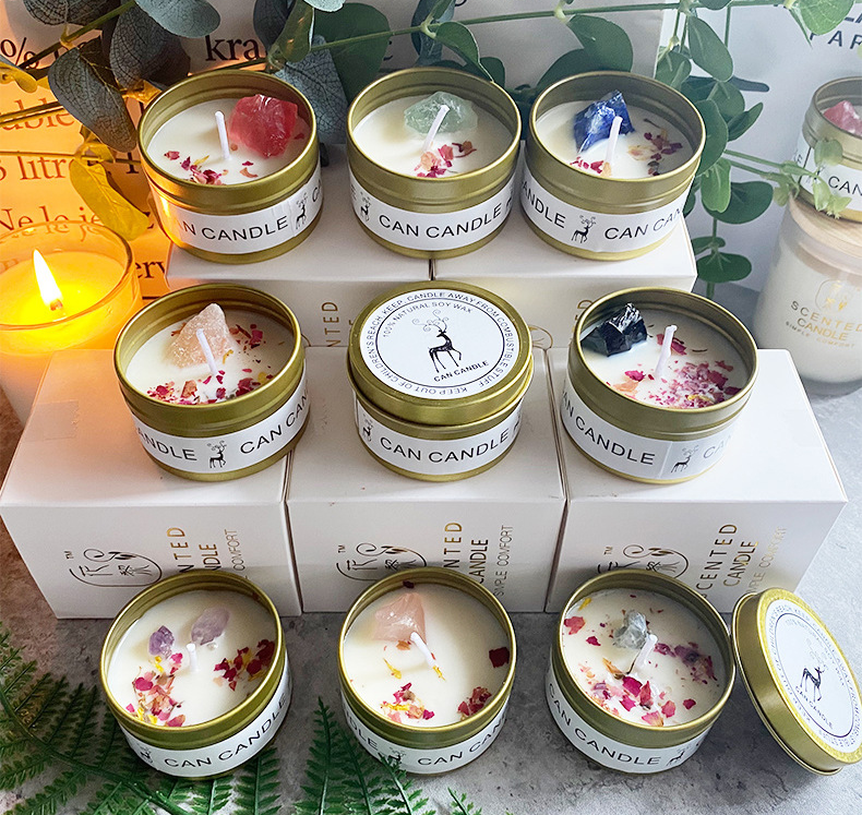 Raw Crystal Scented Candles