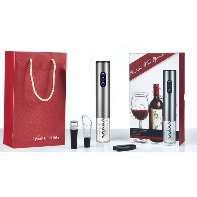 Electric Wine Opener 4-Piece Gift Set