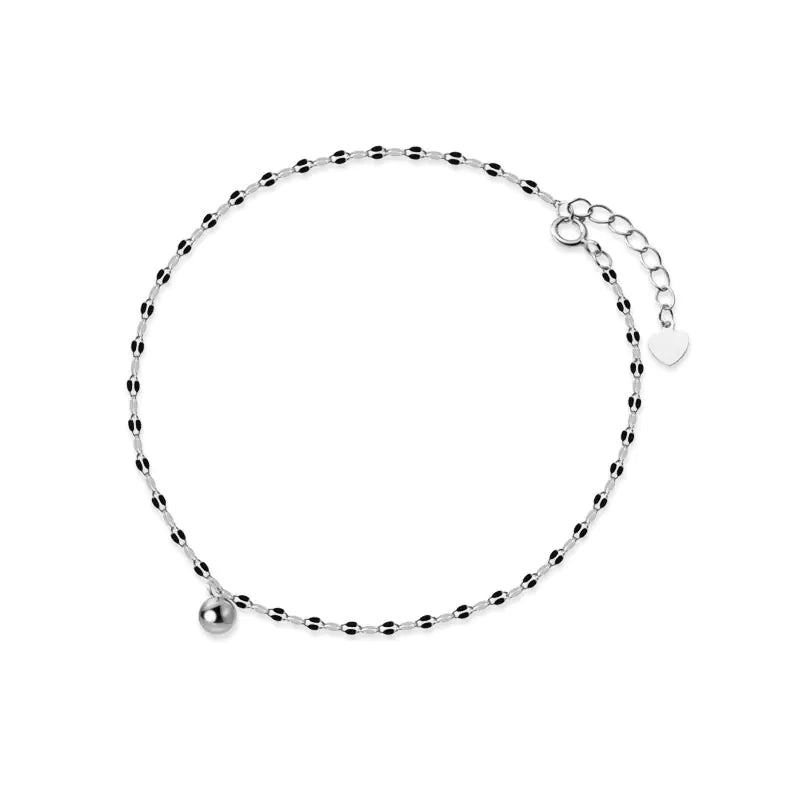 Elegant Pearl Drop Silver Anklet