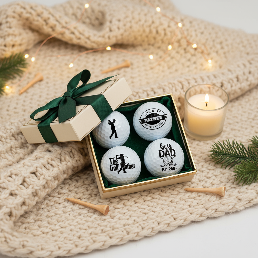 Warm and cozy gift-ready photo of Dad Golfer's Delight 3-Ball Set