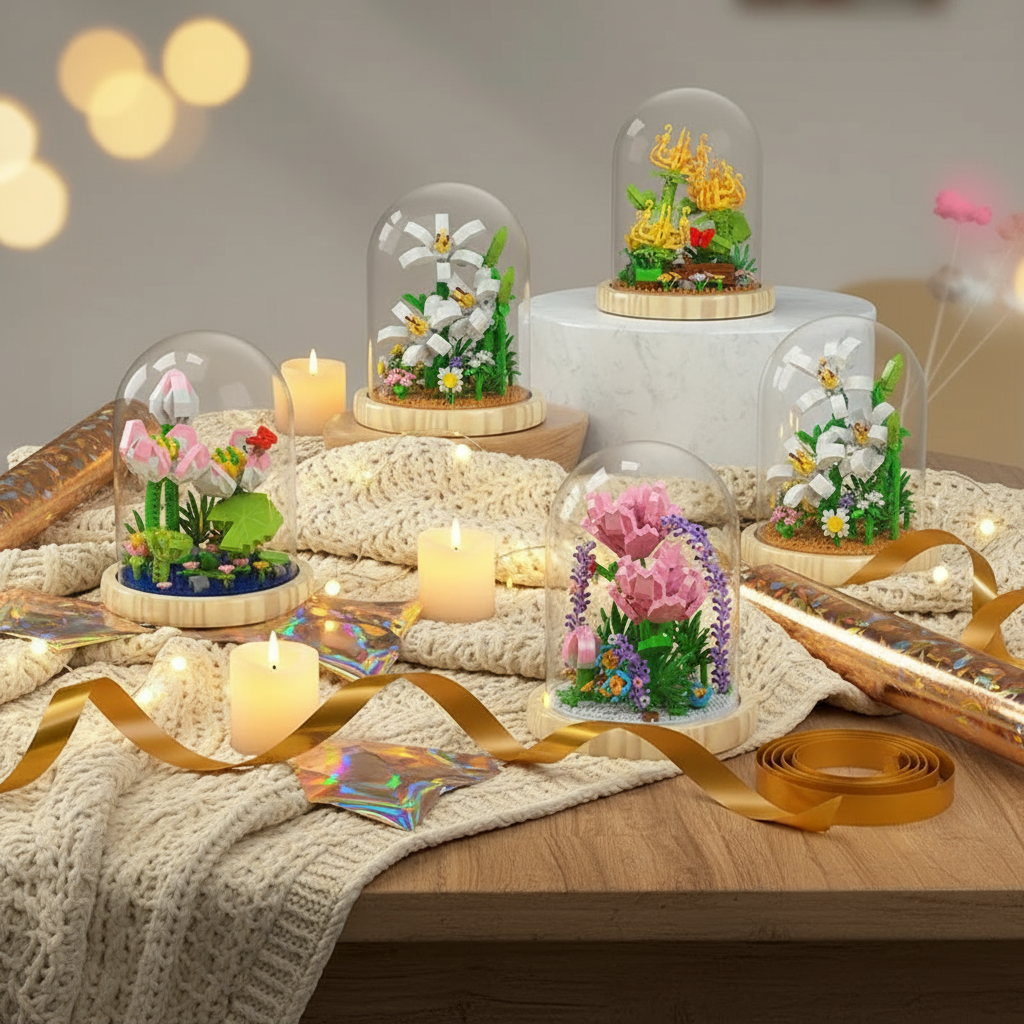 Warm and cozy gift-ready photo of Flower Bouquet Building Blocks