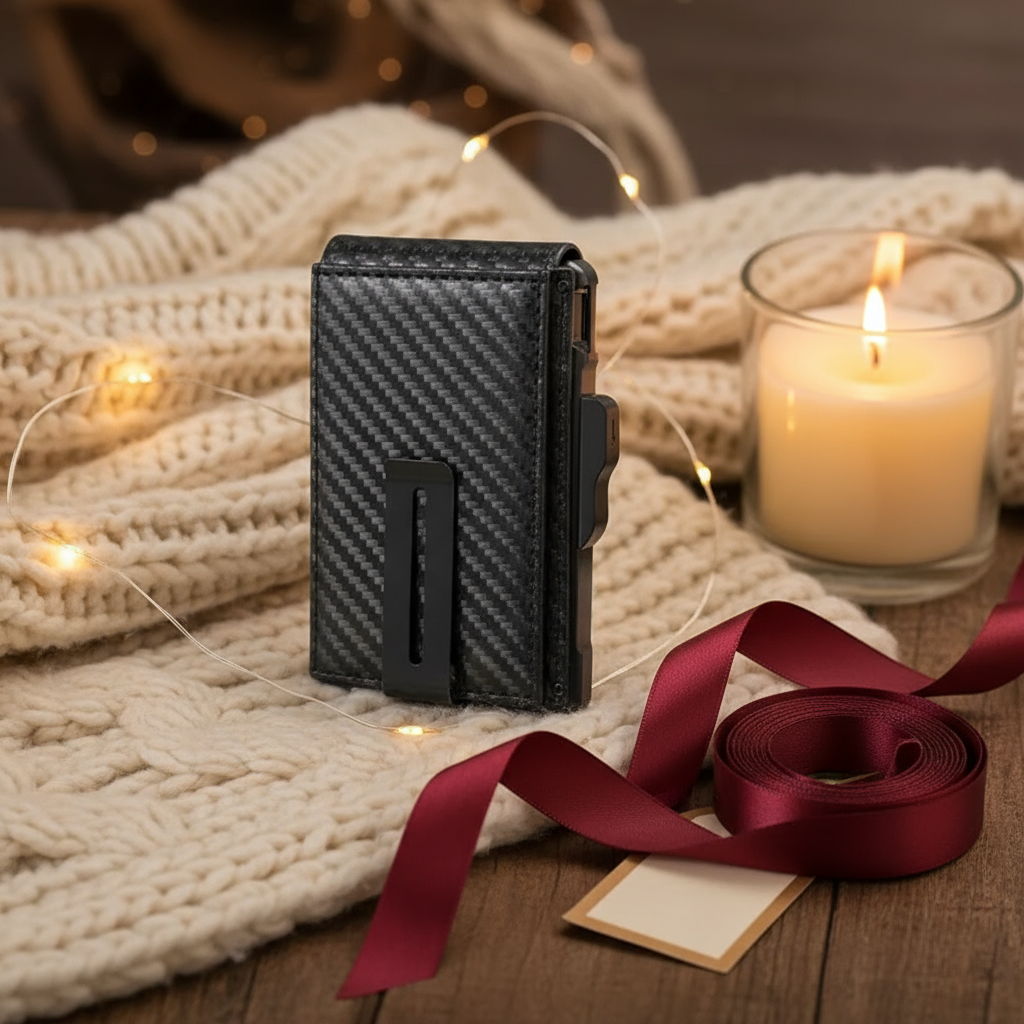 Warm and cozy gift-ready photo of Men's Sleek Magnetic Wallet