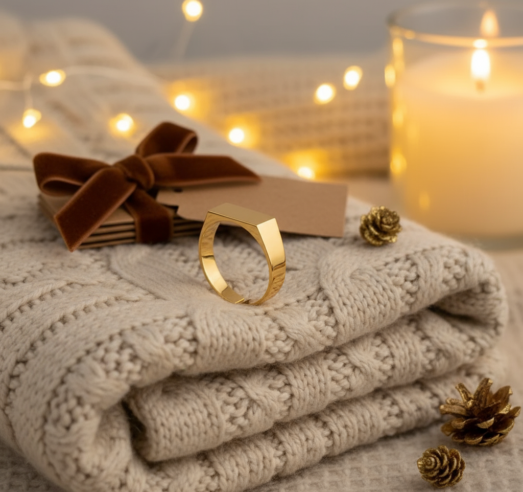 Warm and cozy gift-ready photo of Sleek Men's Ring