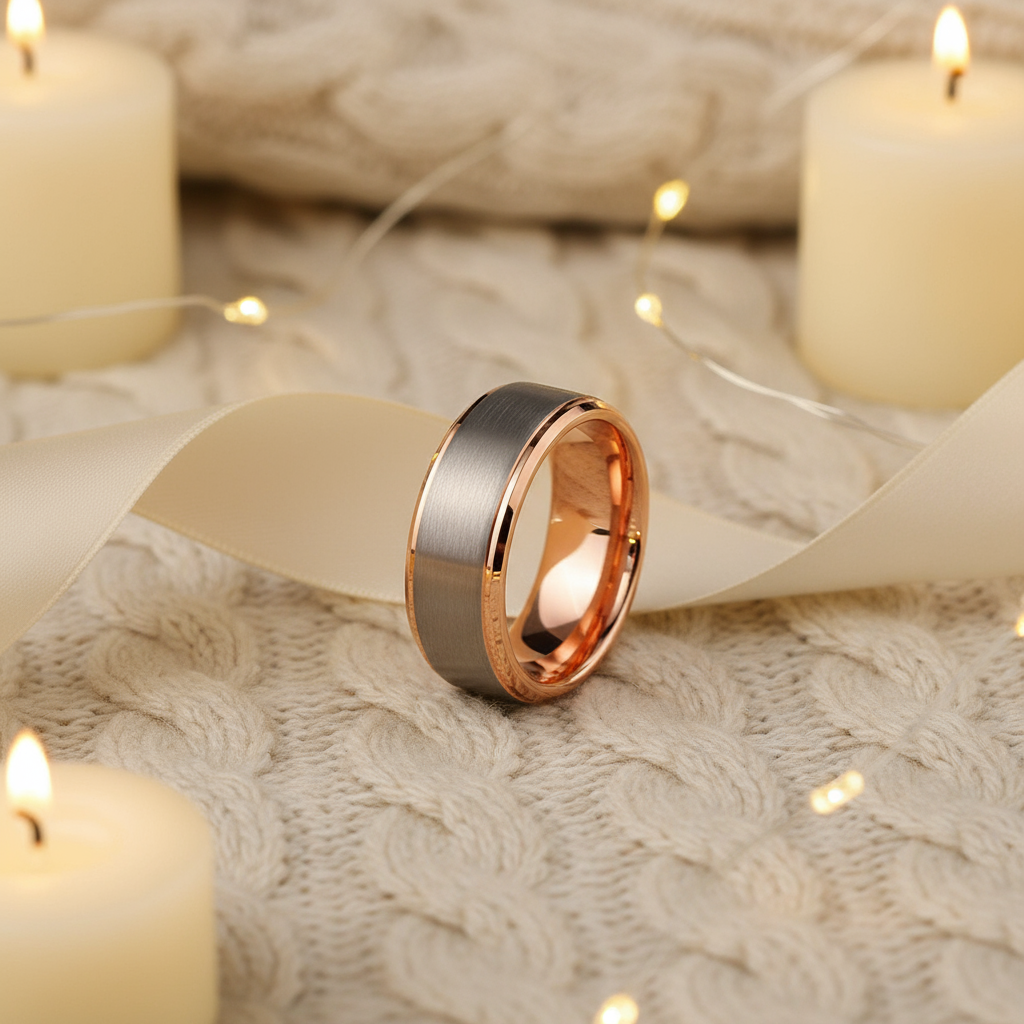 Warm and cozy gift-ready photo of Sleek Modern Stainless Ring